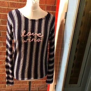 *Final Price* Express sweater with tie in back navy size small